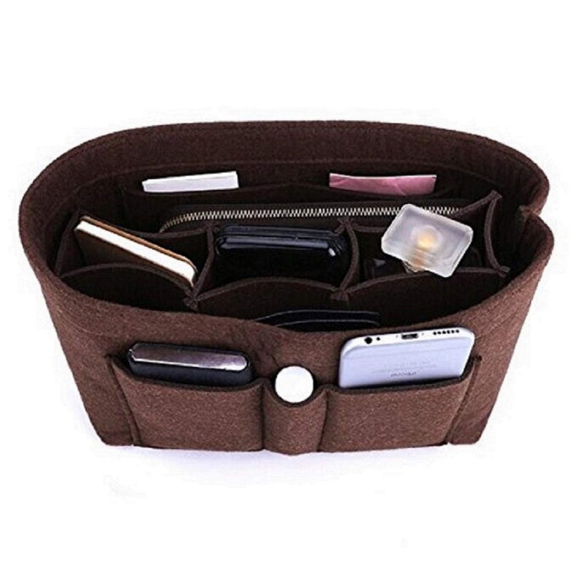 ZTUJO Purse Organizer Insert, Felt Bag Organizer For Handbag Purse Organizer,13 Colors, 6 Size (Medium, Coffee) - Image 1